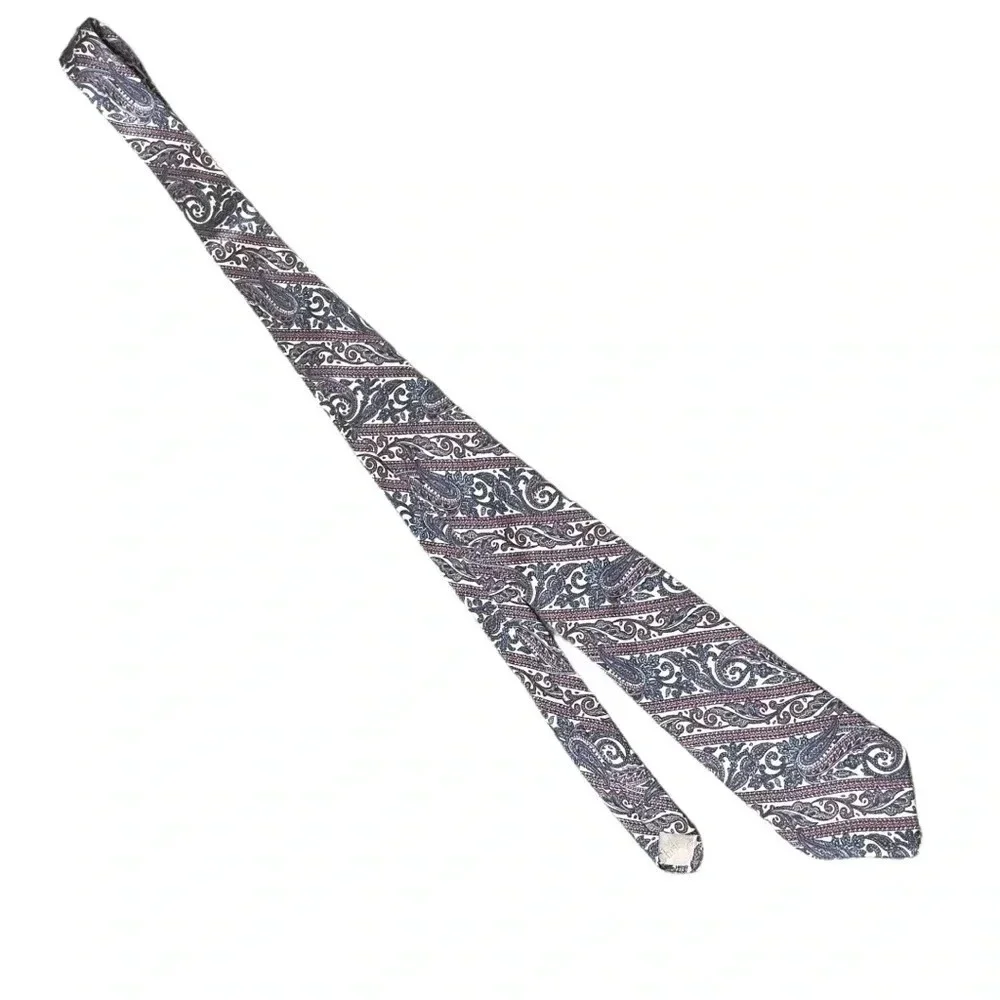 CHRISTIAN DIOR Vintage Necktie 100% Silk Fabric Woven in Italy - Made in USA